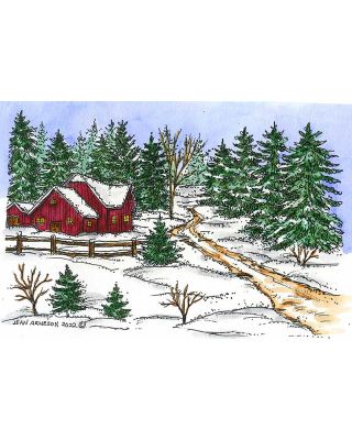 Shed, Spruce and Road - NN11230