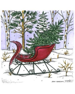 Sleigh With Tree in Forest - PP10722
