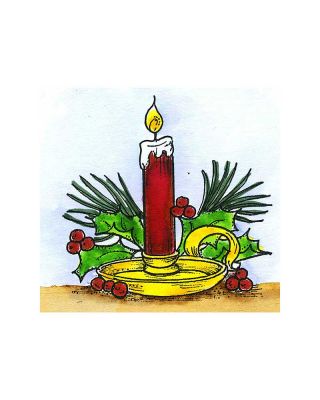 Small Candle and Holly - CC11395