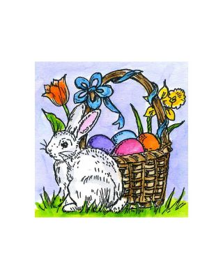 Small Easter Basket With Bunny - C10761