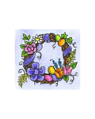 Small Floral and Egg Grapevine Wreath - C10742
