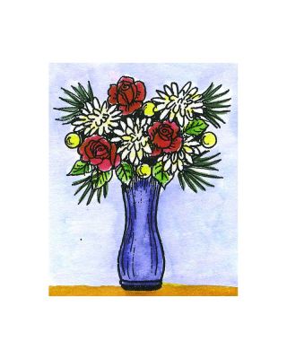 Small Rose and Mum Vase - C10701