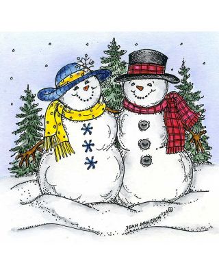 Snowman Pair and Spruce - PP11564