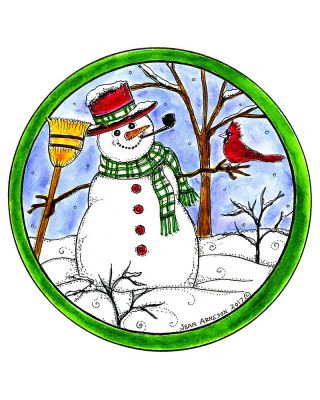 Snowman, Tree and Cardinal - PP10368