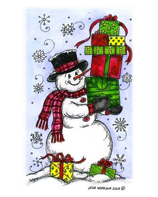 Snowman With Stacking Presents - NN10522