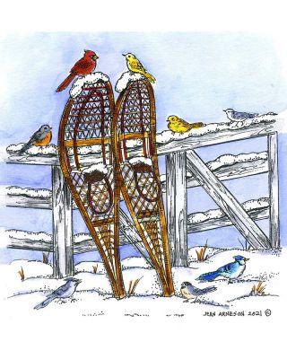 Snowshoes on Fence - PP11043