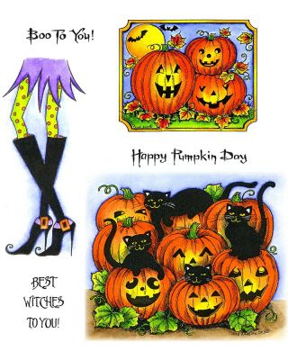 Stiletto Witch Legs & Kitty Cats In Jack Patch - NO-209