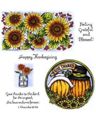 Stunning Sunflower Border & Pilgrim Pumpkins In Circle - NO-181