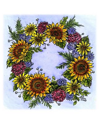 Sunflower and Mum Wreath - PP10483