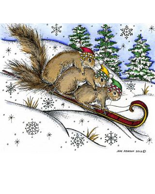 Tobogganing Squirrels - P9248