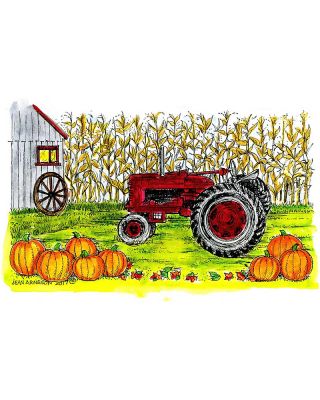 Tractor, Cornstalks and Shed - NN10302