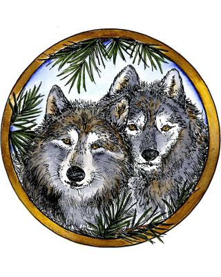 Two Wolves and Pines Circle - PP9043