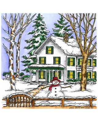 Winter House And Snowman - PP10862