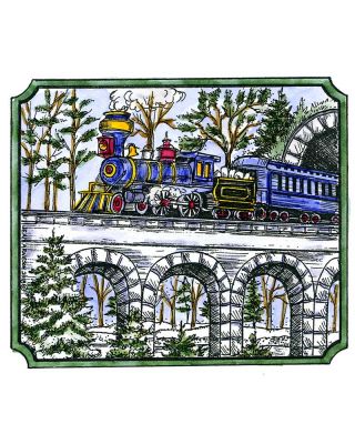 Winter Train in Notched Rectangle - M10552