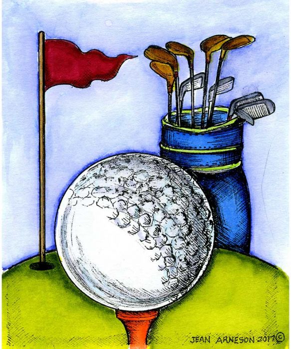 Golf Ball, Bag and Flag: M10261