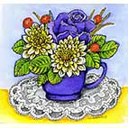 Wood Mounted Stamps: Flowers