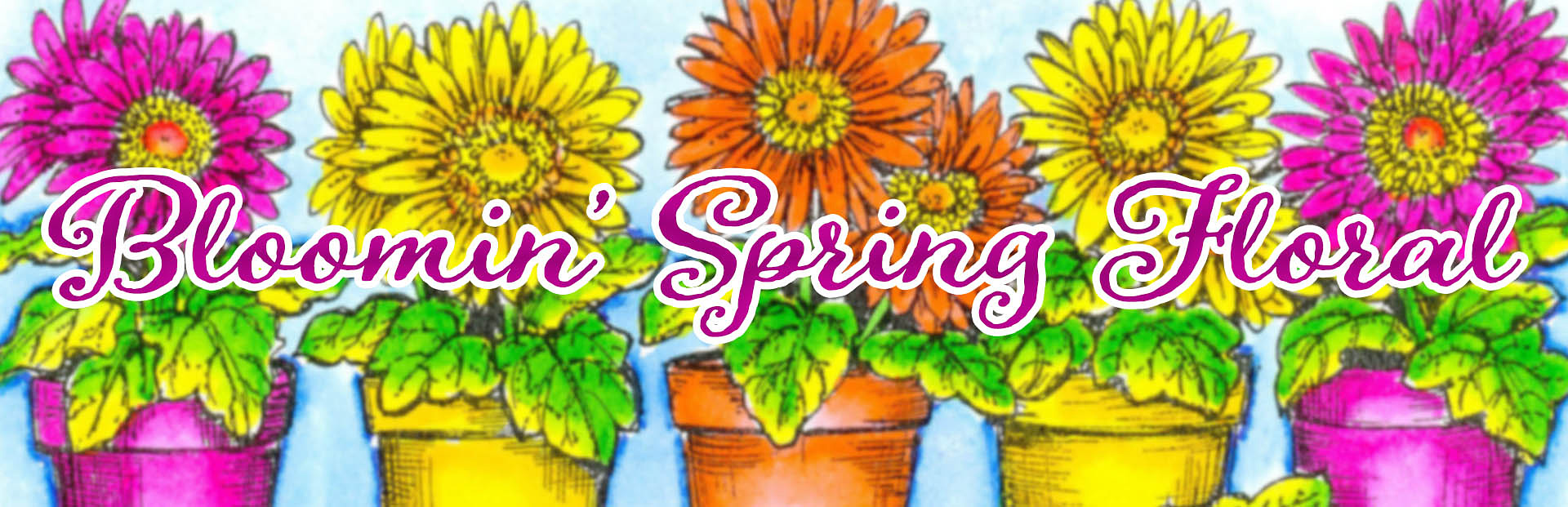 Bloomin Spring Floral Stamps from Northwoods Rubber Stamps