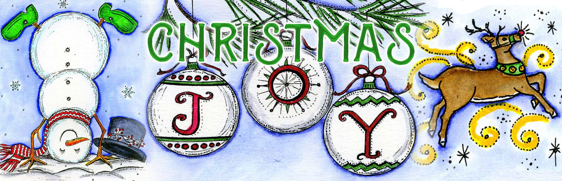 Christmas Joy Stamps from Northwoods Rubber Stamps